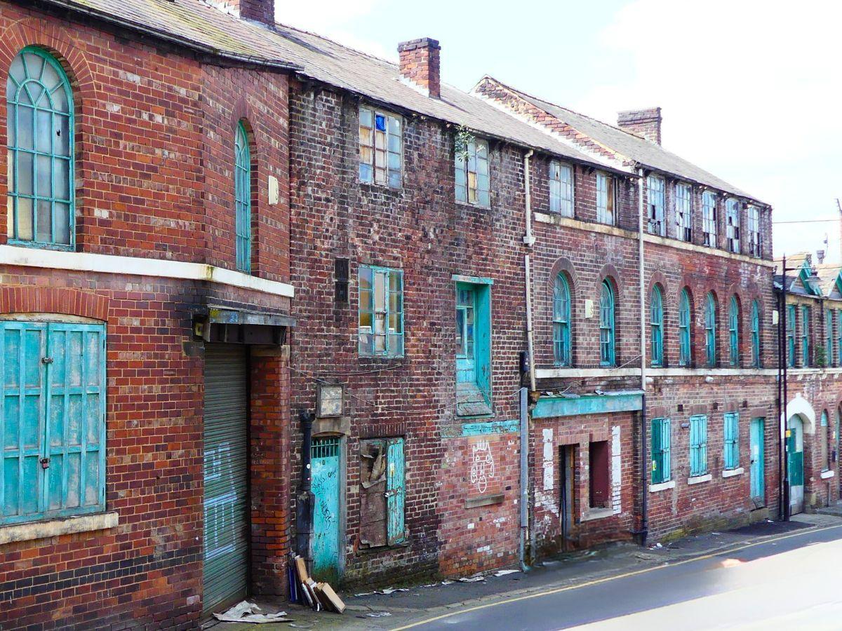 Historic ruined industrial style buildings in Sheffield