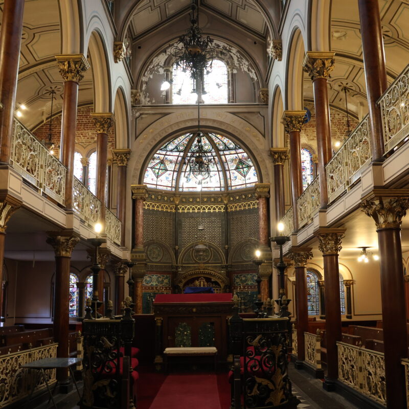 Interior of the Middle Street synagogue.