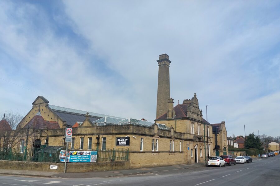 Photograph of the exterior of Bramley Baths.