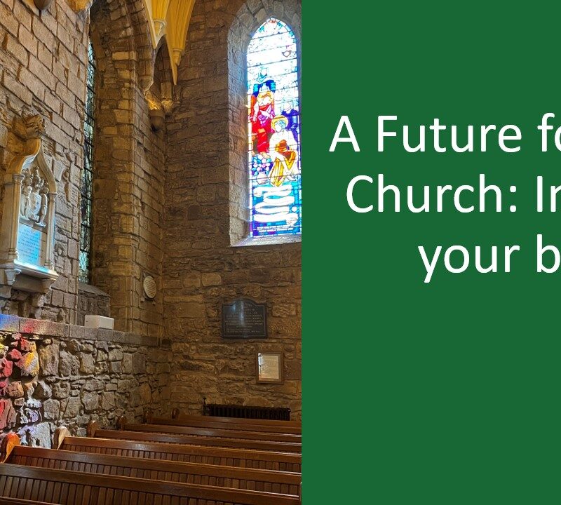 An image of the interior of a church with the words: A Future for your Church. Insuring your building.