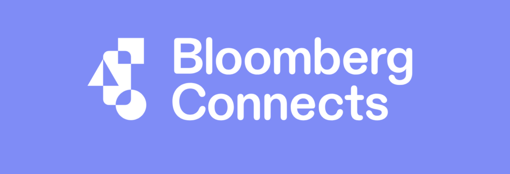 the Bloomberg Connects logo on a purple background